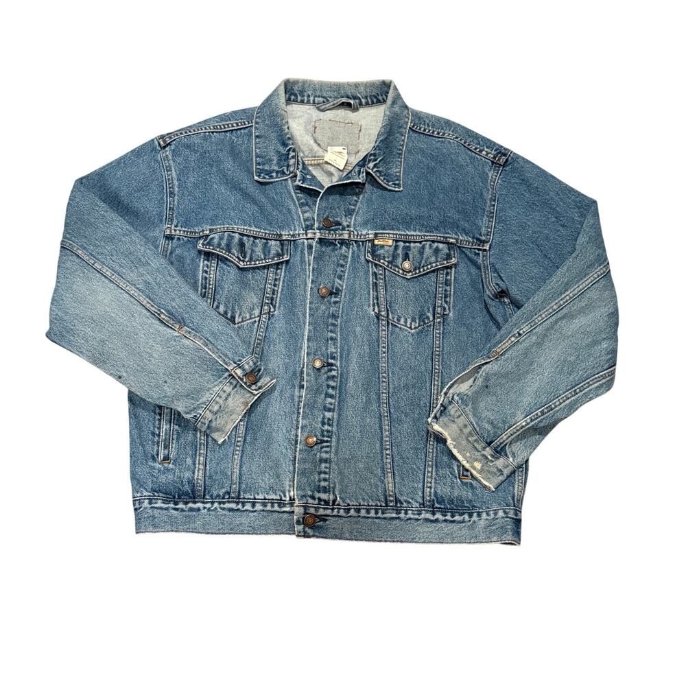 Vintage Levi Strauss Signature Men’s XL Denim Trucker Jacket Distressed 90s Y2K